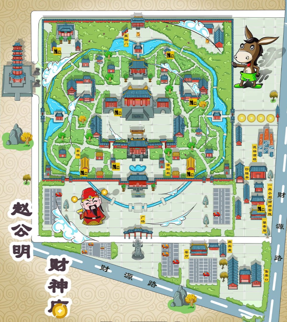 宿州寺庙类手绘地图